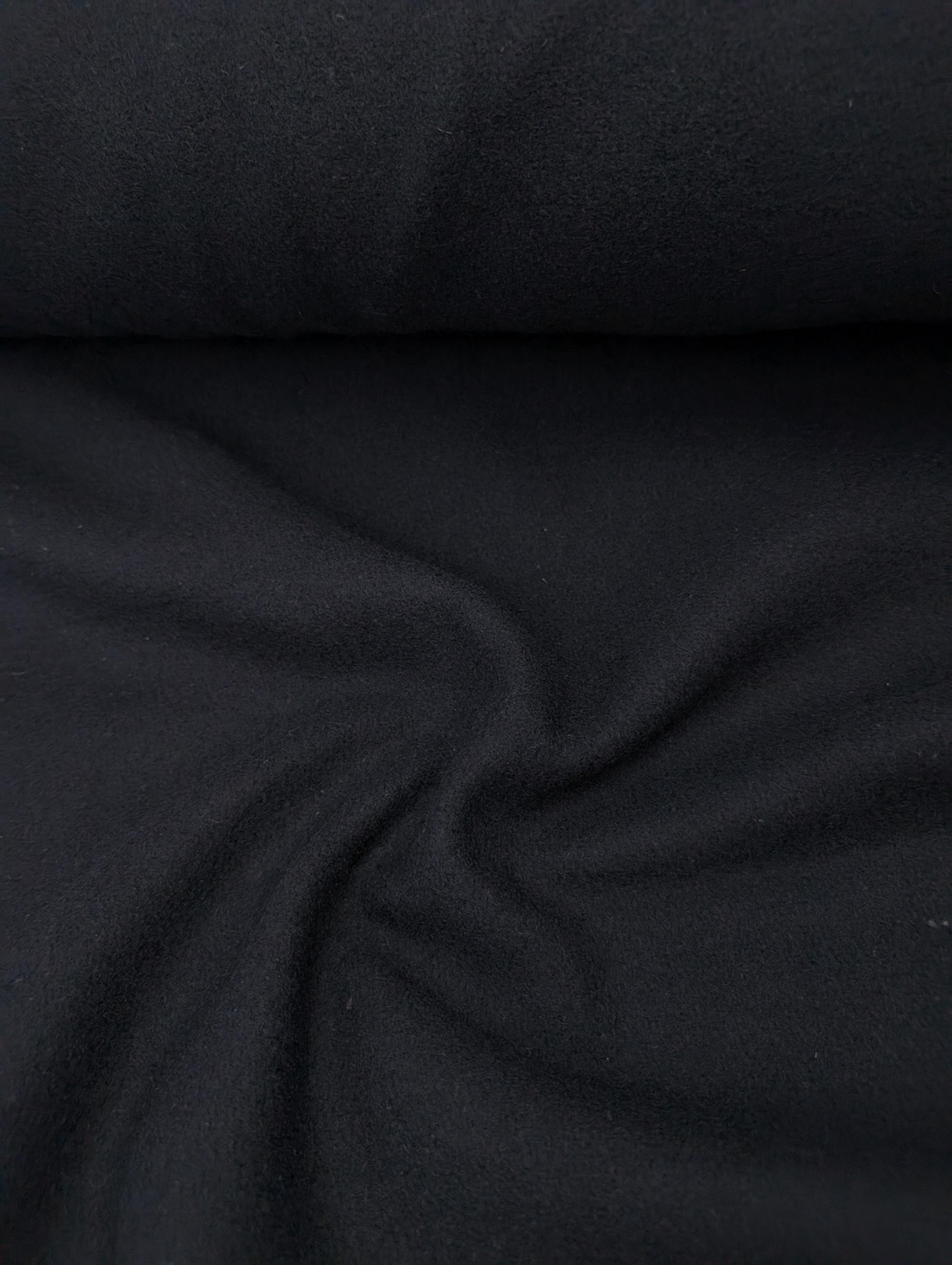 Black 100% Wool Melton Fabric by the Metre, re-enactment, Dressmaking