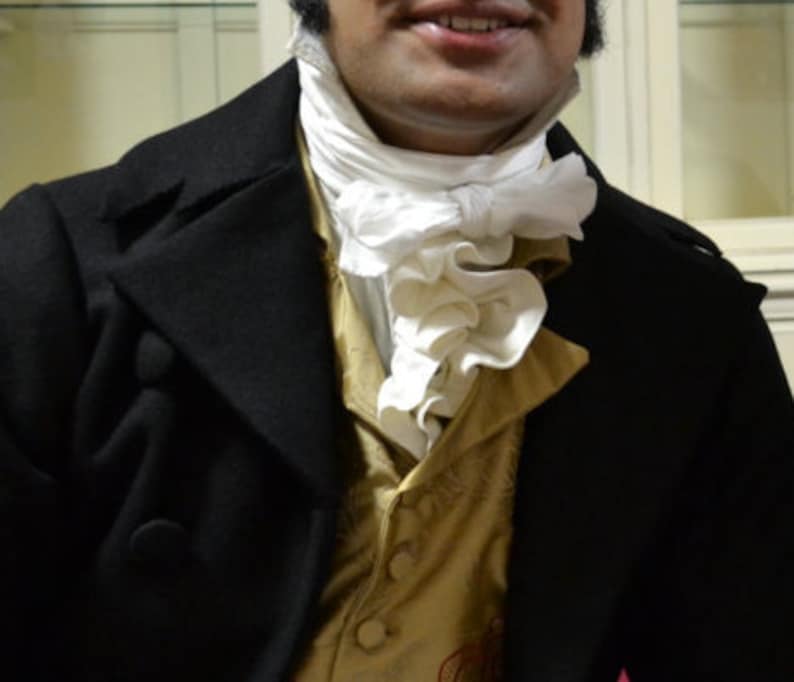 Regency Cravat / Stock, Jane Austen, Mr Darcy, Pride and Prejudice, Necktie, Handmade, Made to Order, Cotton Lawn, Silk image 1