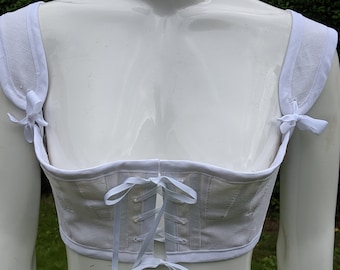 Regency Short Stays in Linen, Short Corset, Historical, Costume, Georgian, Jane Austen, Made to Measure, Made to Order