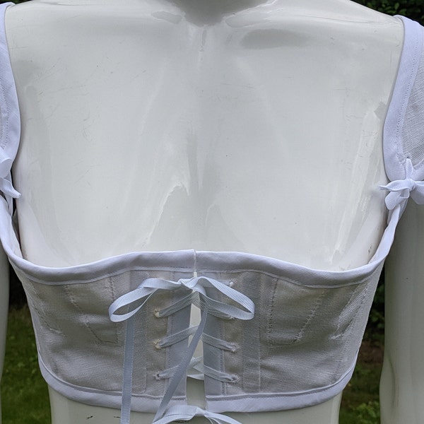 Regency Short Stays in Linen, Short Corset, Historical, Costume, Georgian, Jane Austen, Made to Measure, Made to Order