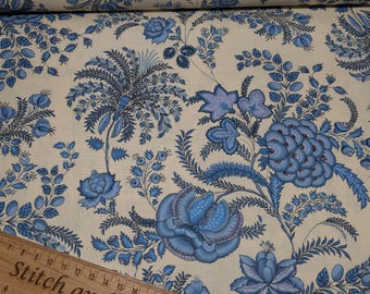 Dutch Heritage DHER2034 China Blue 100% Cotton Fabric by the metre, half metre or Fat Quarter, Regency, Georgian, Reenactment, Dressmaking