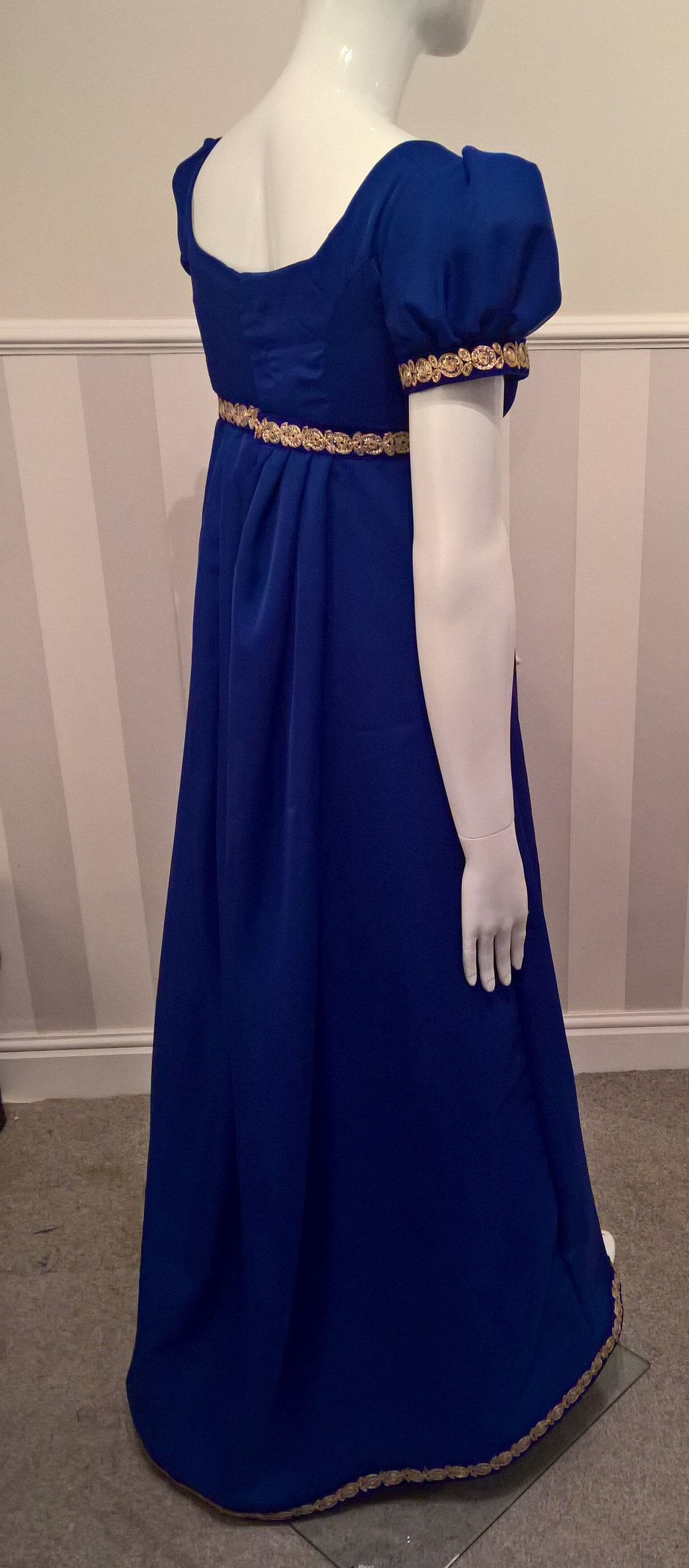 100 Silk Square Neck Line Regency Ball Dress Gown Handmade Etsy UK