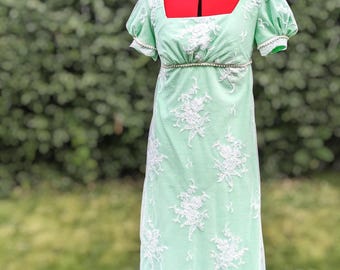 100% Silk or Cotton Square Neck Line Regency Ball Dress, Gown, Handmade, Jane Austen, Historical, Empire Line Dress, Made to Measure,