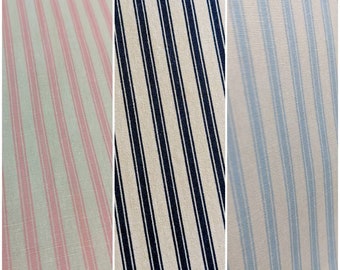 100% Cotton Poplin Ticking Stripe, Rose and Hubble Fabric by the Half Metre, Metre or FQ