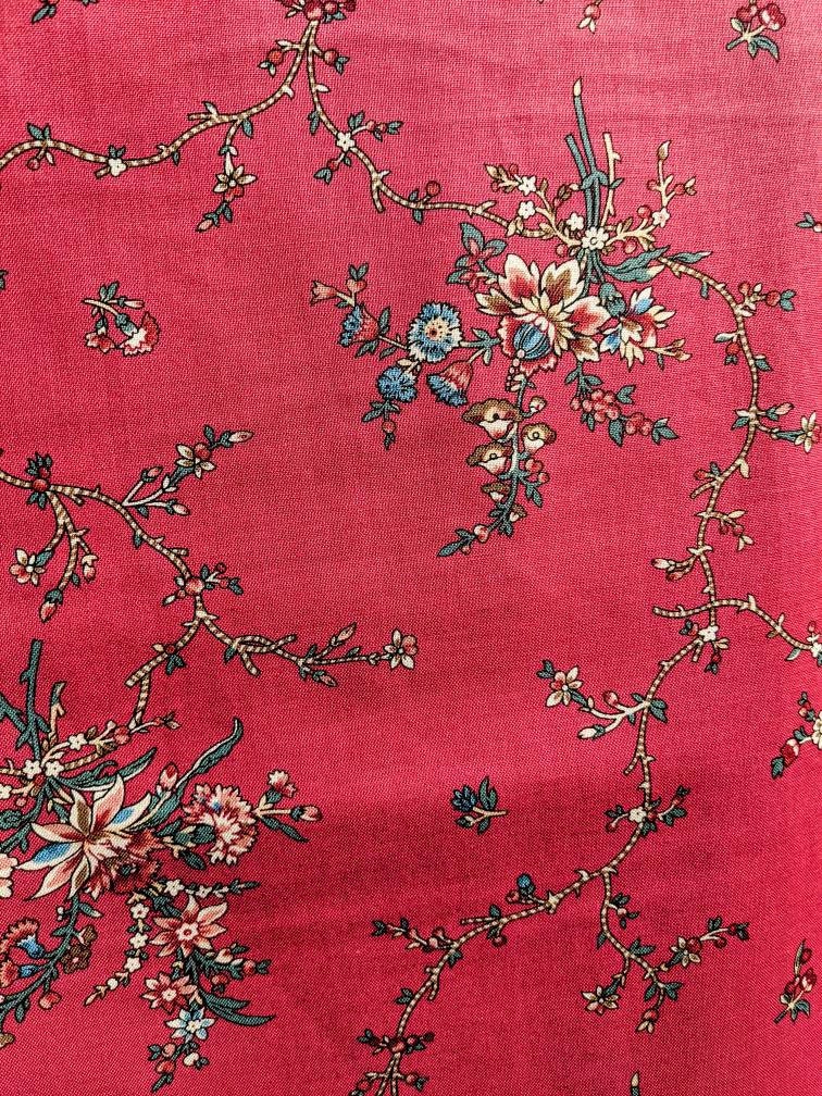Dutch Heritage Red and Cream 100% Cotton Fabric by the metre | Etsy