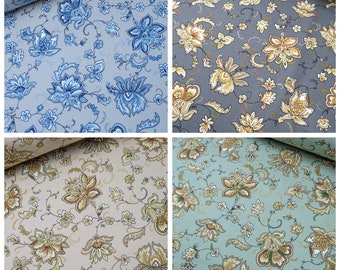 Floral 100% Cotton Poplin available by the metre, half metre and FQ, Regency, Dressmaking