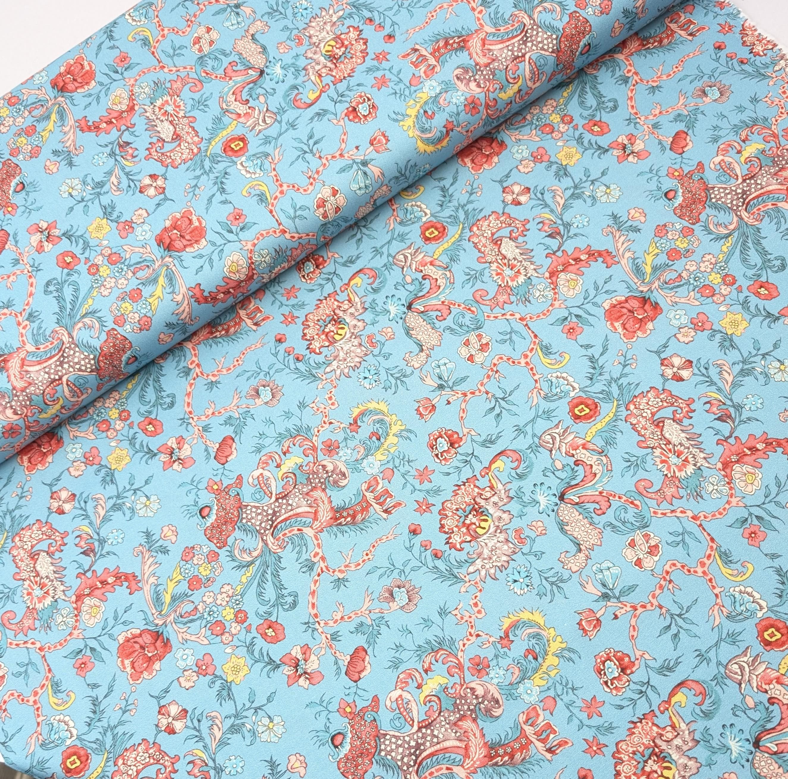 Dutch Heritage DHER2051 Blue 100% Cotton Fabric by the Metre, Half ...