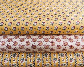 The Antique Textile Company 100% Cotton Fabric by the metre, half metre or Fat Quarter, Regency, Georgian, Reenactment, Dressmaking