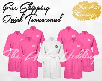 Pink Bridesmaids RobeBridesmaids RobePink and Navy Bridesmaid RobesPink Bridal RobeCotton Pink Bridal Party RobesSuzanne/'s Garden.