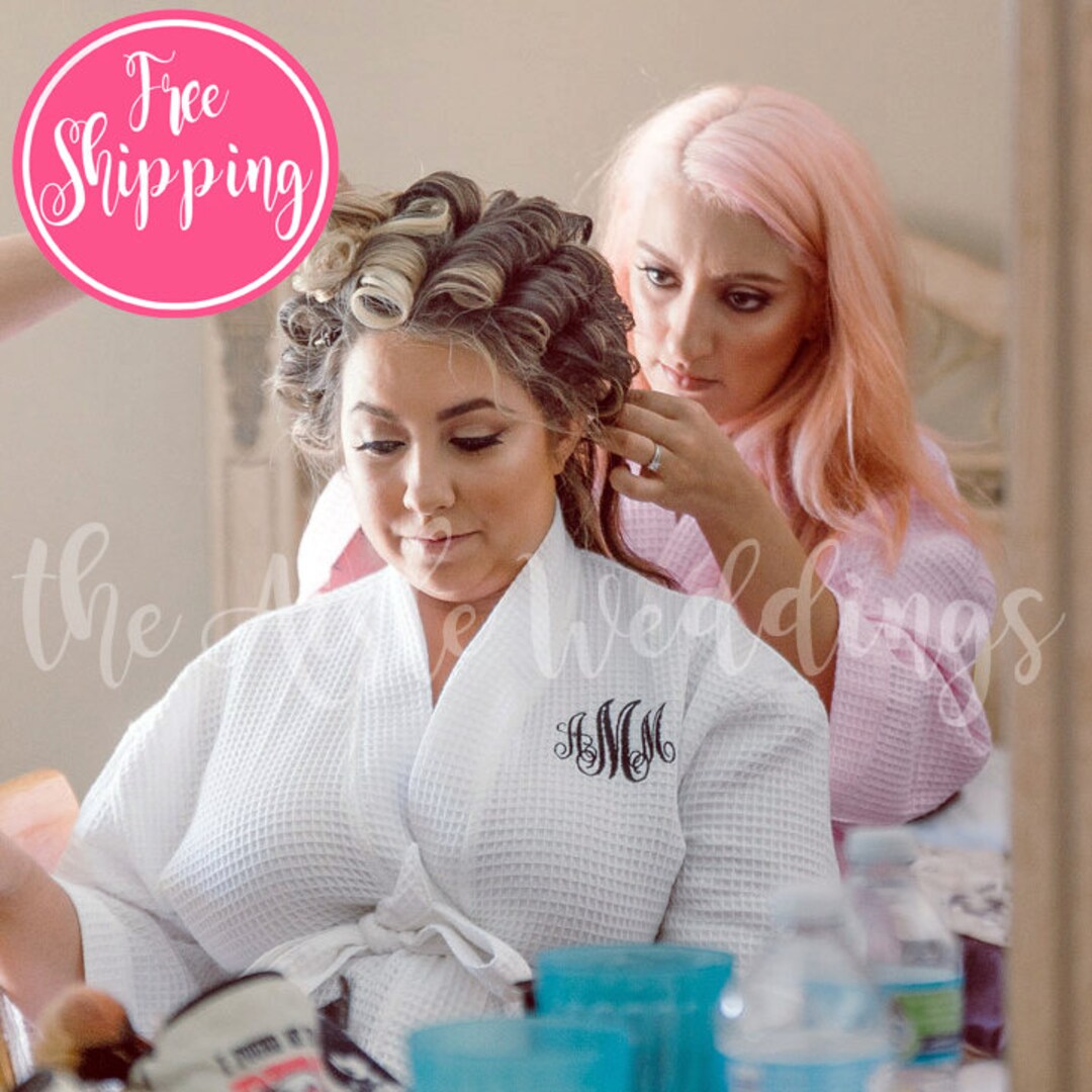 COTTON WAFFLE ROBE White Cotton Robe Spa Robe Cotton Bride Robe