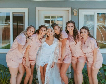 Bridesmaids Gifts - Bridesmaid PJs - Bridesmaid Pajamas - Bridesmaid Proposal - Pajama Set - PJ Shorts - Bridesmaids Robes - Custom Pajamas