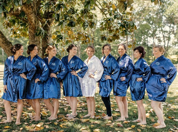 Satin Bridesmaid Robes Personalized Robes Bridesmaid Gift Bridesmaid Proposal Set of Robes Bridal Robe Custom Robe Robe Set Etsy