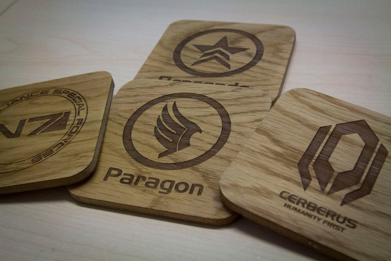 Paragon, Renegade, N7, Cerberus Inspired Drinks Coasters Set of Four image 3