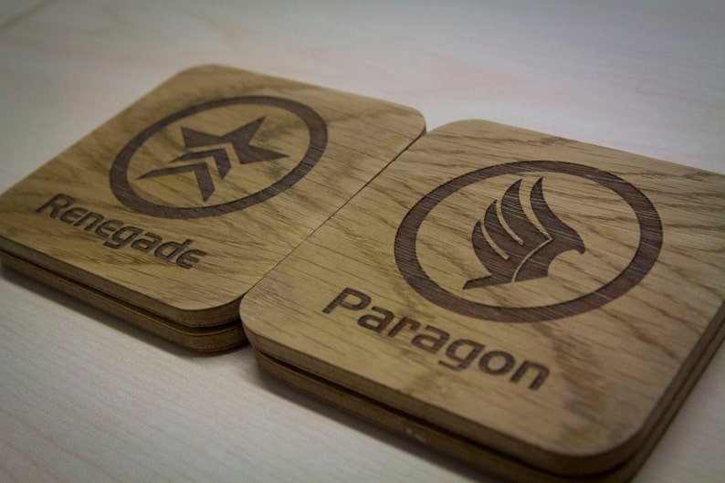 Paragon, Renegade, N7, Cerberus Inspired Drinks Coasters Set of Four image 4