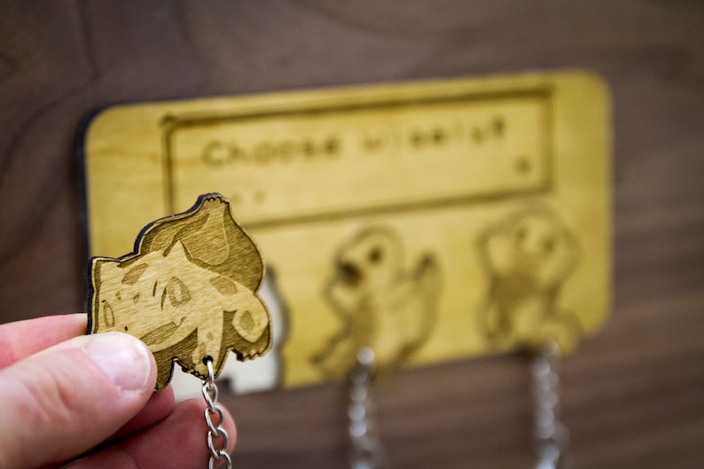 Choose Wisely Inspired Lasercut & engraved keyring and wall mount Kanto image 8