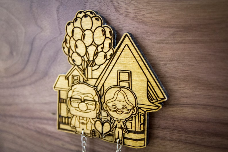 Welcome to our Balloon House inspired keyring and mount set imagem 4