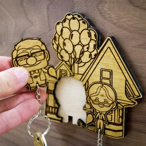Welcome to our Balloon House inspired keyring and mount set image 2