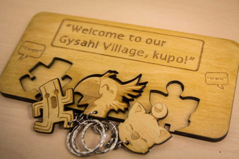 Welcome to our Gysahl Village Inspired Lasercut & Engraved keyring and wall mount image 2
