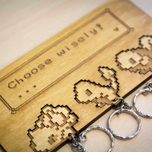 Choose Wisely Inspired Lasercut & engraved keyring and wall mount Kanto image 2