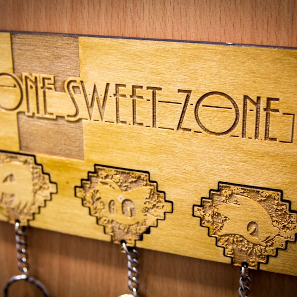 Zone Sweet Zone Inspired Lasercut & engraved keyring and wall mount