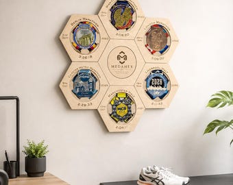 MedaHex | Personalised Modular Medal Display System | Custom Achievement Wall Art for Athletes and Runners | Showcase Keepsake and Gift