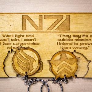 Paragon/Renegade Inspired Lasercut & engraved keyring and wall mount image 2