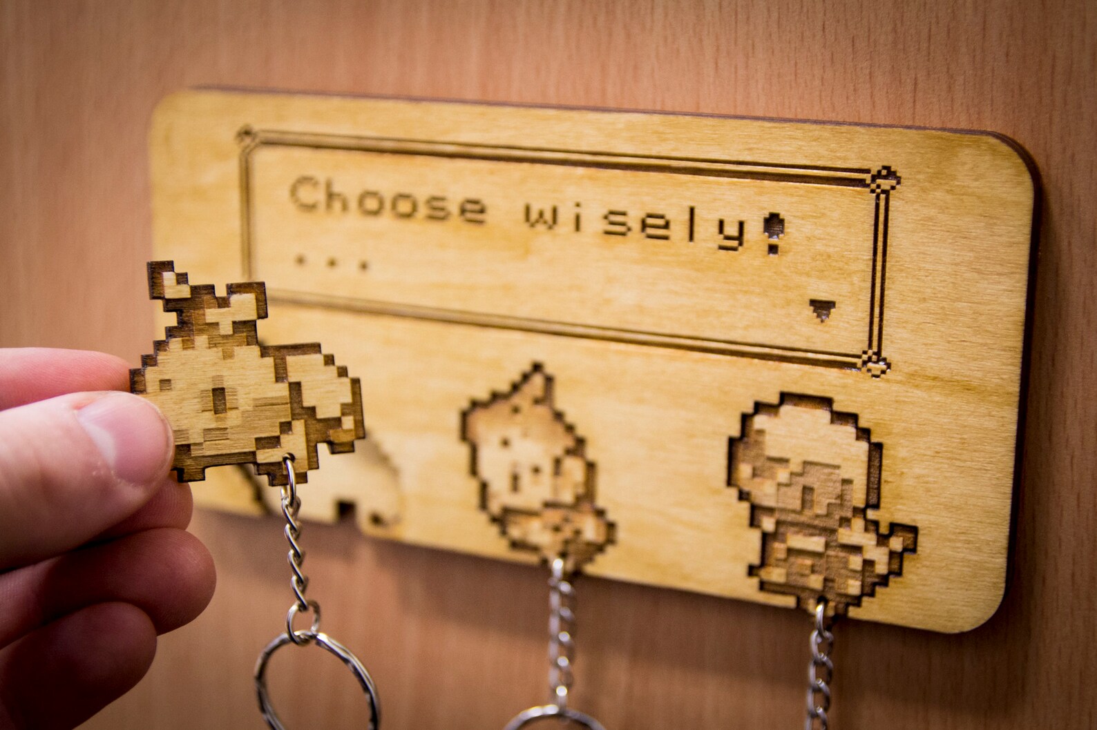 Choose wisely. Keyholder choosing game.