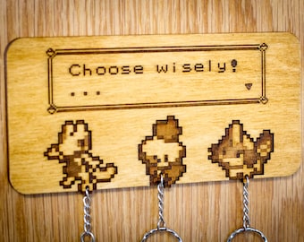 Choose Wisely! Inspired Lasercut & engraved keyring and wall mount - Hoenn