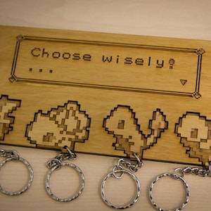 Choose Wisely! Inspired Lasercut & engraved keyring and wall mount - Kanto