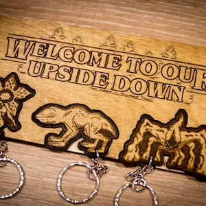 Welcome to our Upside Down Inspired Lasercut Keyring and Wall Mount