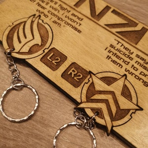 Paragon/Renegade Inspired Lasercut & engraved keyring and wall mount image 4