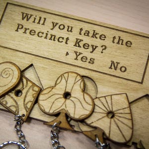 Will you take the Precinct Key? Inspired Laser cut & engraved keyring and wall mount | Resident Evil Gifts | Keychains | Accessory | Gift