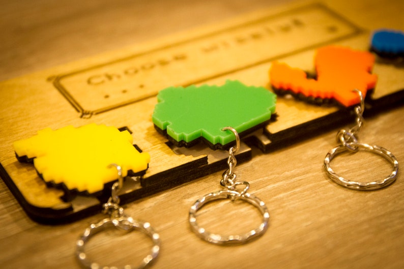 Choose Wisely Inspired Lasercut & engraved keyring and wall mount Kanto image 6