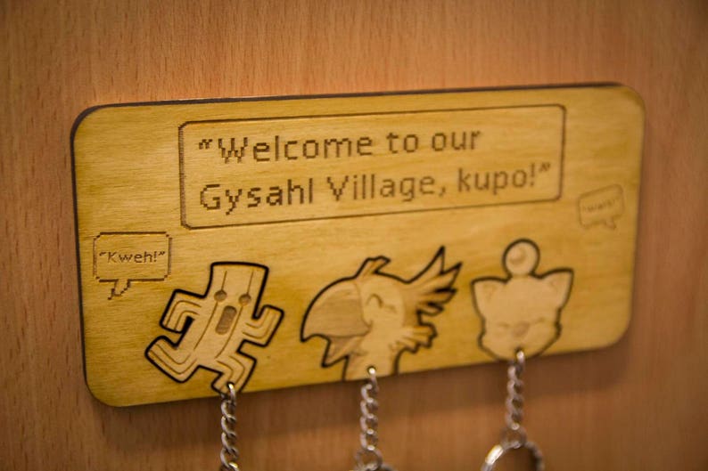 Welcome to our Gysahl Village Inspired Lasercut & Engraved keyring and wall mount image 3