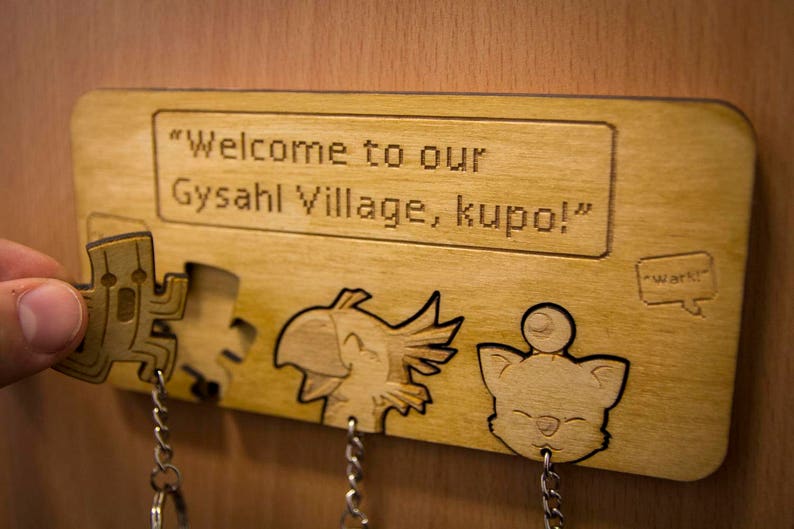 Welcome to our Gysahl Village Inspired Lasercut & Engraved keyring and wall mount image 1