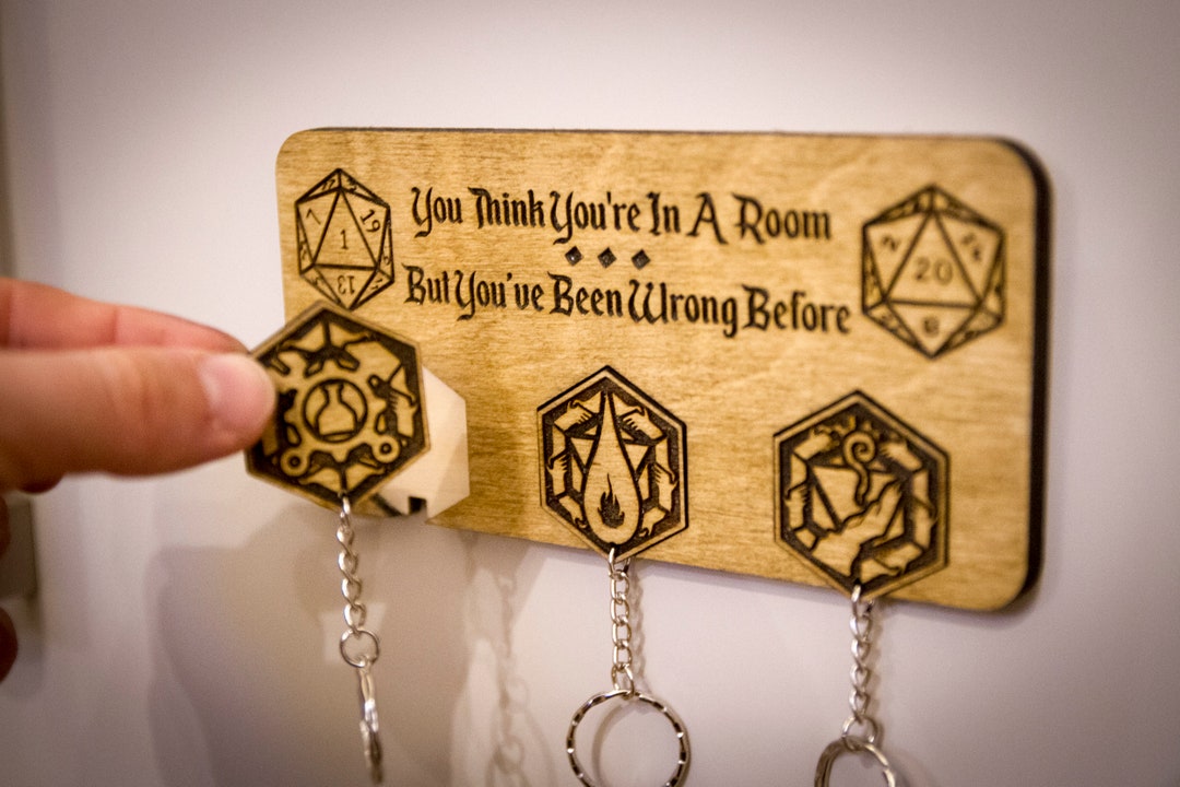 Dungeons and Dragons D&D Inspired | Wooden Keyring and Wall Mount ...