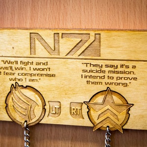 Paragon/Renegade Inspired Lasercut & engraved keyring and wall mount