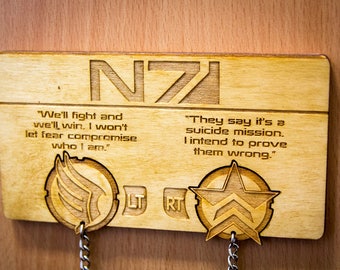 Paragon/Renegade Inspired Lasercut & engraved keyring and wall mount