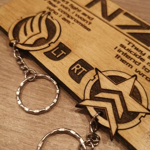 Paragon/Renegade Inspired Lasercut & engraved keyring and wall mount image 5