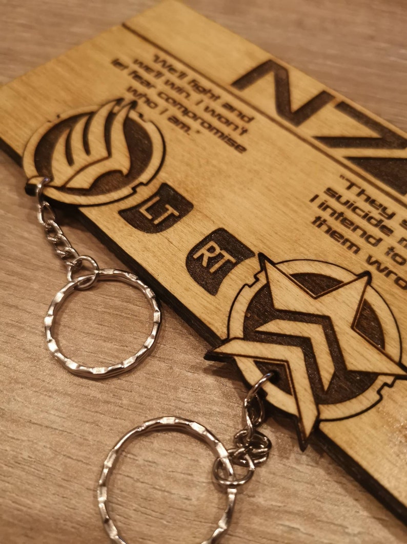 Paragon/Renegade Inspired Lasercut & engraved keyring and wall mount image 5