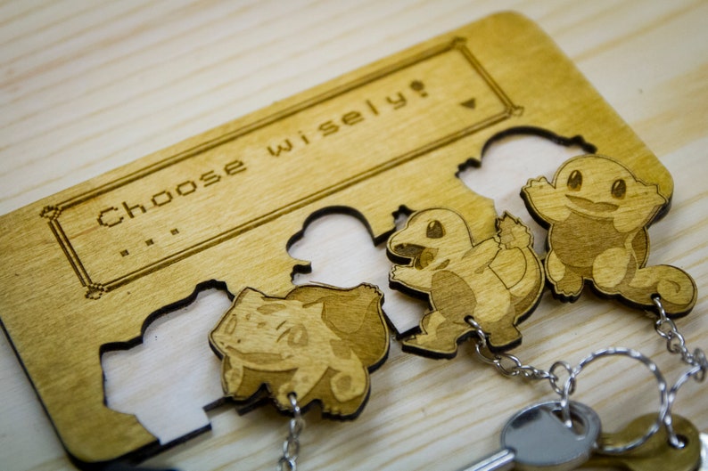 Choose Wisely Inspired Lasercut & engraved keyring and wall mount Kanto image 9