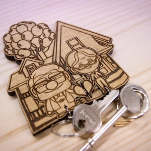 Welcome to our Balloon House inspired keyring and mount set imagem 5