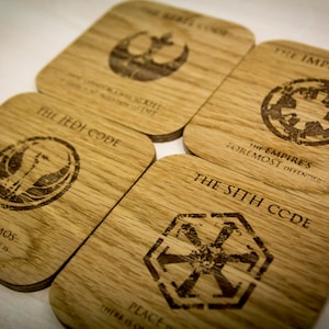 Jedi inspired cult code coasters - Set of Four