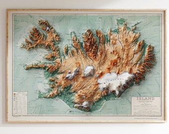 Vintage Map of Iceland from 1928 - Digitally Restored and Enhanced for Stunning Detail, Iceland map art, vintage Iceland, geography iceland