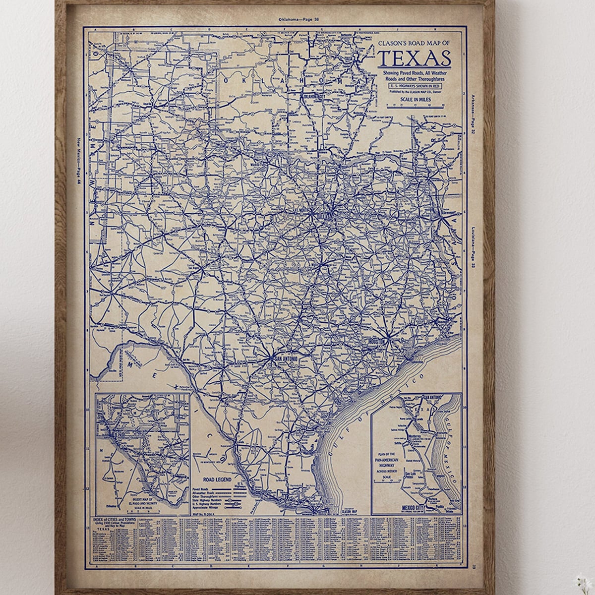 Vintage Texas Map Print, Blueprint Style (1930s Wall Art) - Etsy