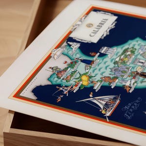 Mapa Kalabrii w stylu vintage, Włochy w wersji ilustrowanej (8x10 lub 16x20 cali) zdjęcie 2