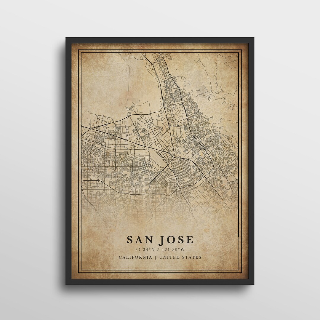 San Jose Map California San Jose Map Print San Jose Map - Etsy
