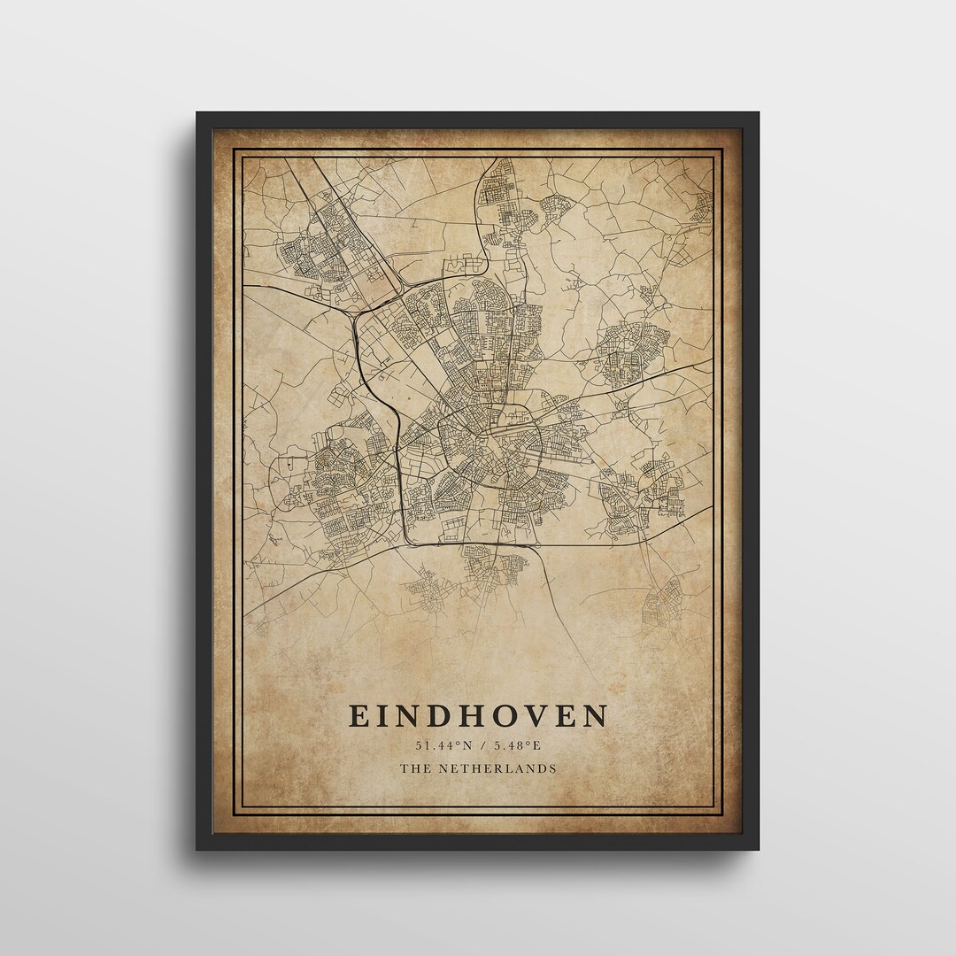 Eindhoven Map Netherlands Eindhoven Map Print Eindhoven Map Etsy