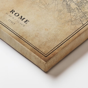 Rome Vintage Map Print: Minimalist City Art on Canvas or Paper image 9