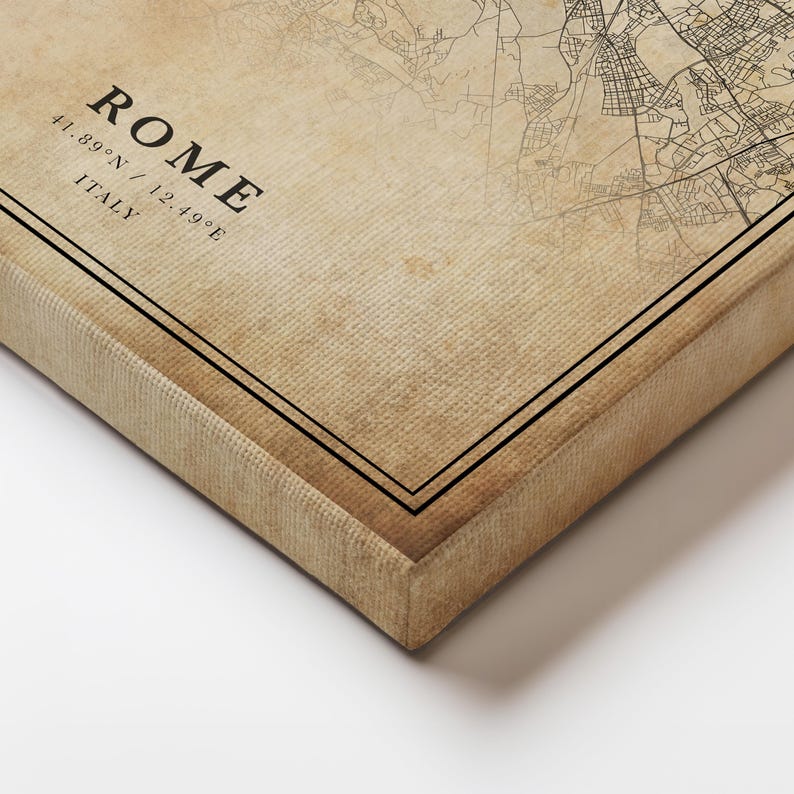 Rome Vintage Map Print: Minimalist City Art on Canvas or Paper image 9